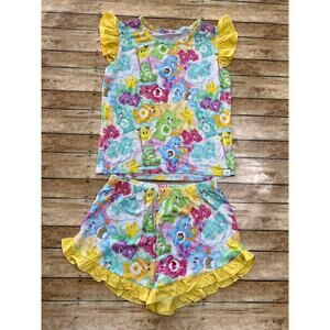 Little Snuggles Love a Lot Care Bears Bamboo Shorts Pajama Set Girls Size 4